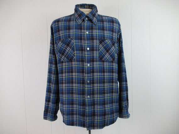 Vintage shirt, flannel shirt, cotton flannel shir… - image 1