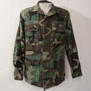 Vintage jacket, Marines jacket, camouflage jacket, military jacket, 1980s jacket, Decker Marines, vintage clothing, camo jacket, medium