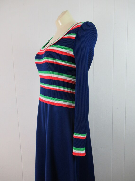 Vintage dress, 1960s dress, maxi dress, blue dres… - image 4