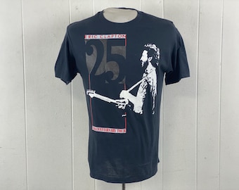 Maglietta vintage, taglia media, maglietta di Eric Clapton, maglietta della band, maglietta anni '80, maglietta del tour, maglietta rock and roll, abbigliamento vintage, NOS