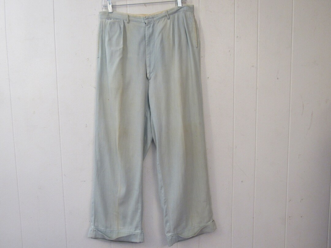 Vintage Pleated Workwear Pants