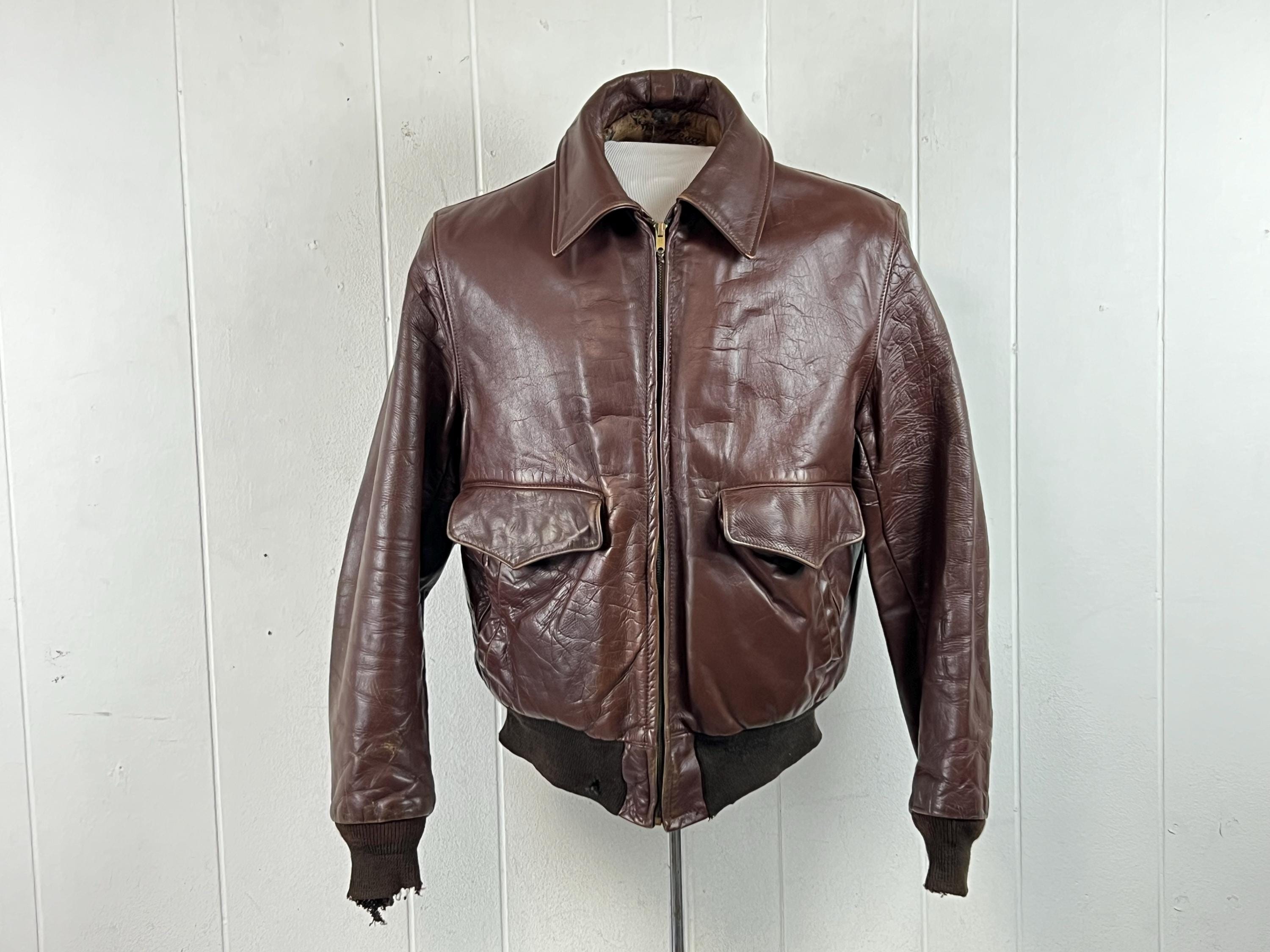 1950s Leather Jacket - Etsy