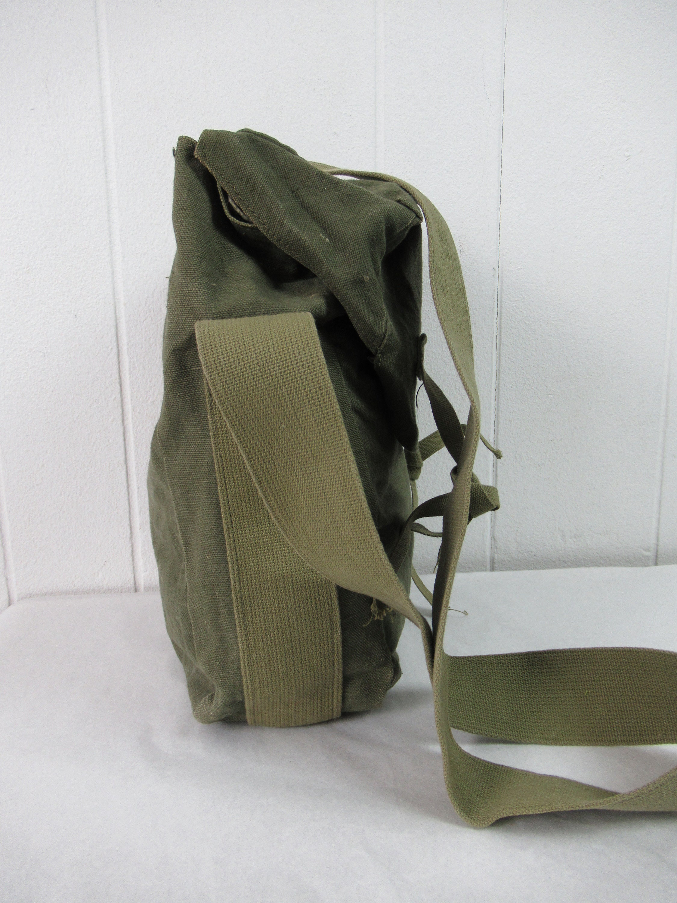 希少 40s~ Military Vintage Shoulder Bag Olive Drab Vintage Bag, Canvas Shoulder Bag, 1940s 1950s
