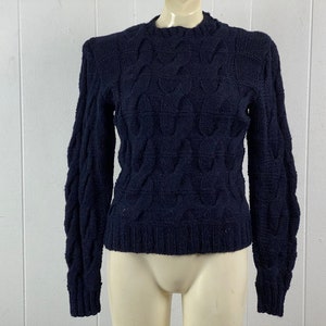 Vintage sweater, size medium, 1940s sweater, Cable Knit sweater, navy blue sweater, Ann Cooke sweater, 1940s ski sweater, vintage clothing