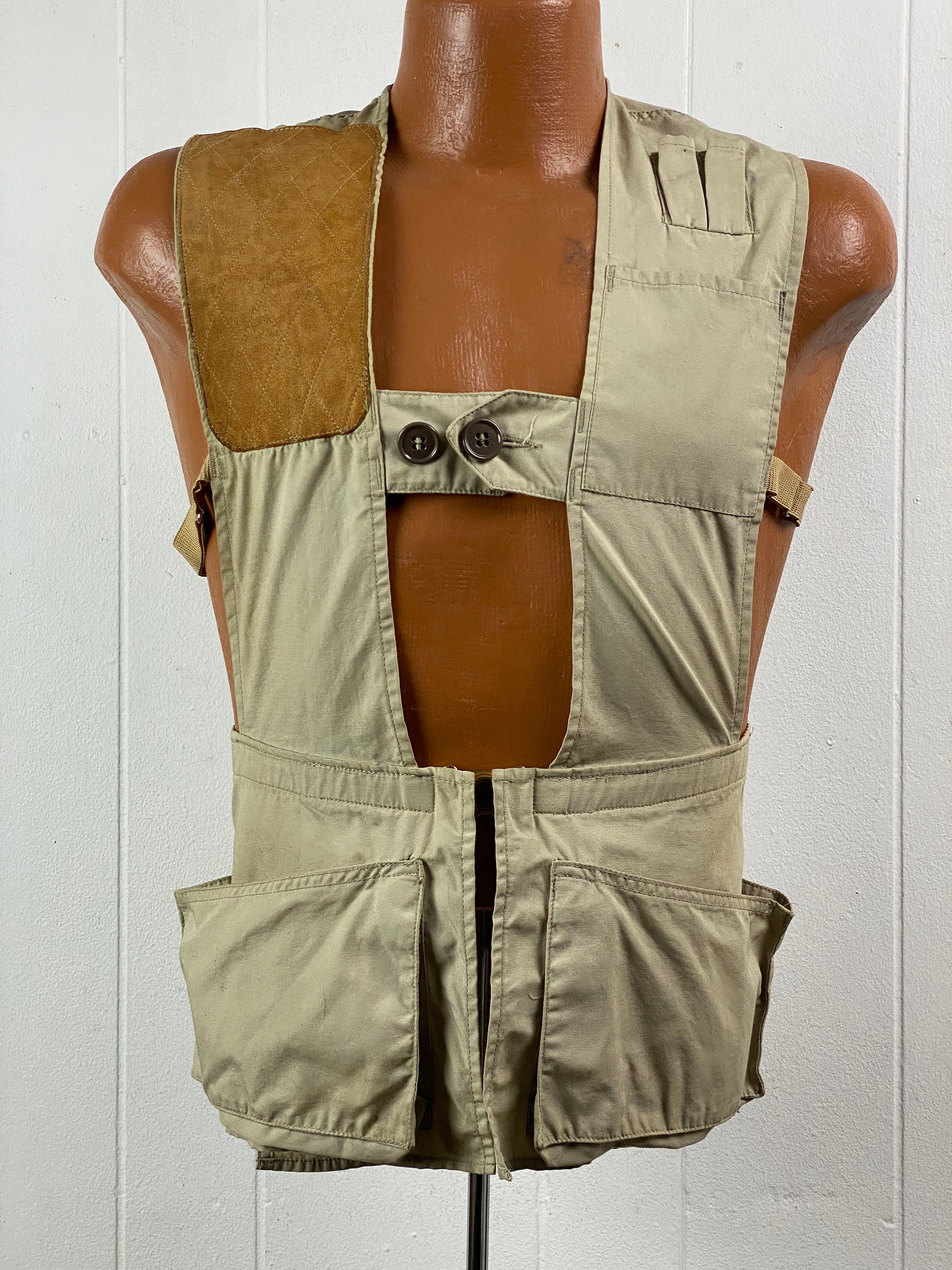 Vintage Vest, 1960s Vest, Vest With Patches, Hunting Vest, Bob 