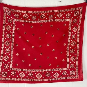 Vintage Bandana, rotes Bandana, 1940er 1950er Jahre Bandana, garantiert schnelle Farbe Bandana, rotes Bandana, westliche Kleidung, vintage workwear
