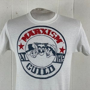 Vintage t shirt, size medium, 1970s t shirt, Marxism at The Guild t shirt, Marx Brothers t shirt, funny t shirt, vintage clothing