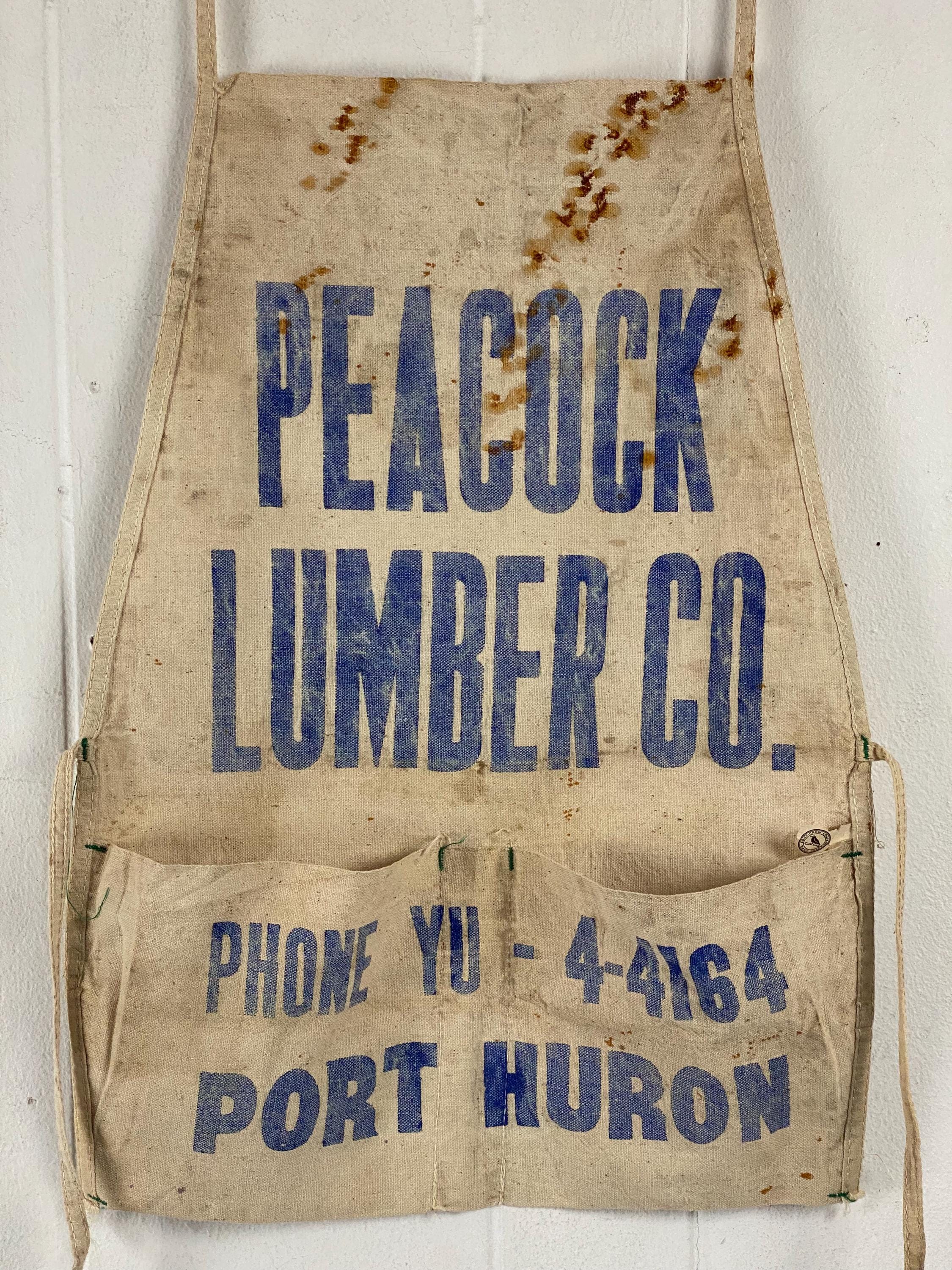 Vintage Apron, 1950s Apron, Work Apron, Advertising Apron
