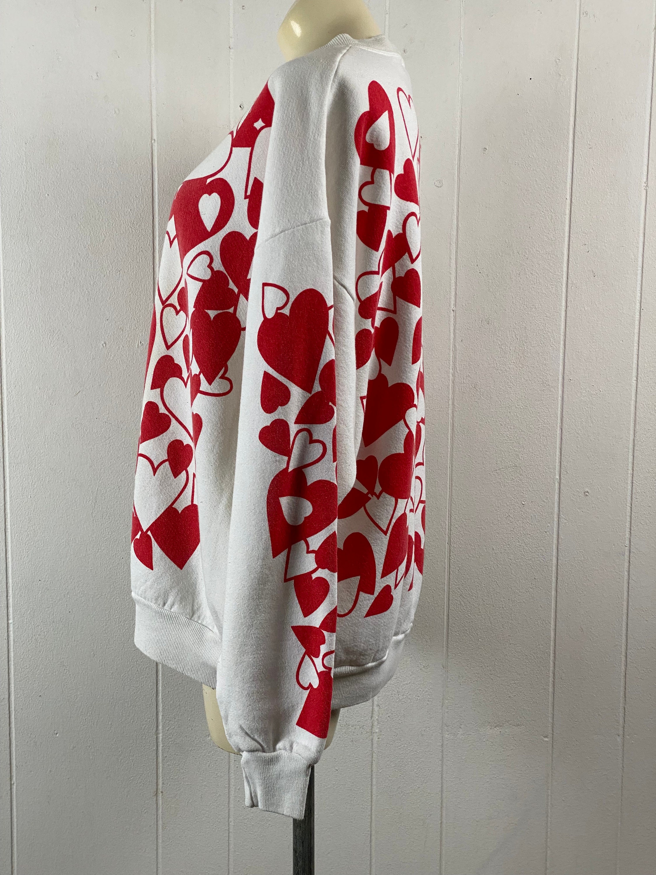 Vintage Sweatshirt, Size XL, Michigan Rag Co., Heart Print