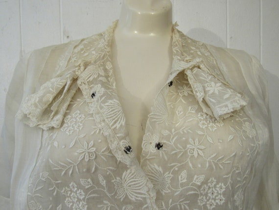 Vintage blouse, victorian shirt, sheer shirt, lac… - image 3