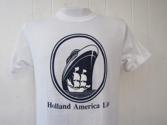 Vintage t shirt, 1980s t shirt, Holland American … - image 1