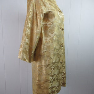 Vintage jacket, Asian jacket, silk brocade jacket, gold jacket, 1960s jacket, vintage clothing, size medium image 5