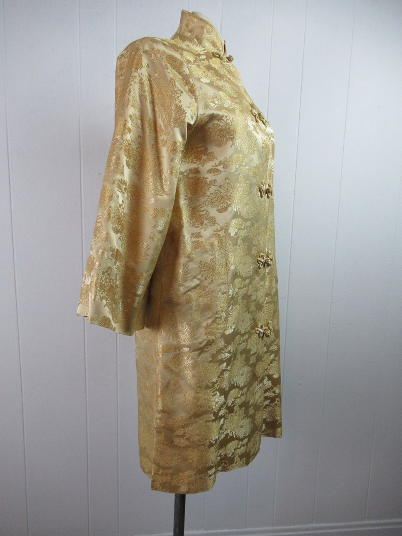 Vintage jacket, Asian jacket, silk brocade jacket, gold jacket, 1960s jacket, vintage clothing, size medium image 5