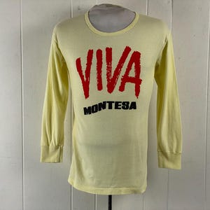 Vintage t shirt, size small, Montesa motorcycle, long sleeve t shirt, Viva Montesa, dirt bike t shirt, motorcycle t shirt, vintage clothing
