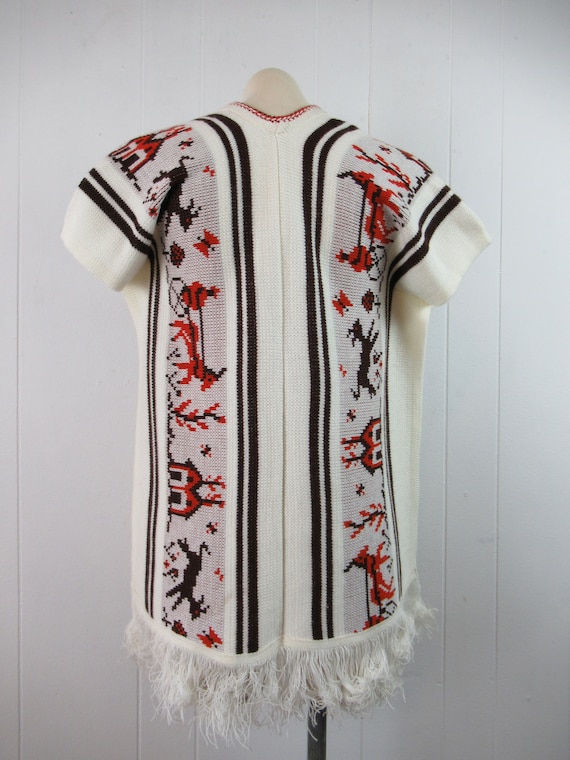 Vintage vest, 11970s top, knit poncho, hippy vest… - image 5