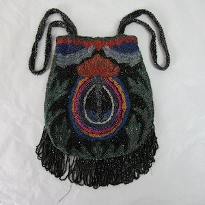 Vintage purse, beaded purse, 1920s purse, Deco purse, flapper purse, vintage bag, vintage clothing