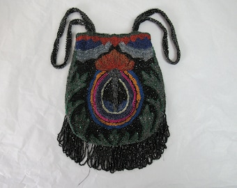 Vintage purse, beaded purse, 1920s purse, Deco purse, flapper purse, vintage bag, vintage clothing