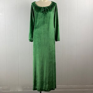 Vintage dress, Halston dress, Halston IV dress, velvet dress, 1980s green dress, vintage Halston, vintage clothing, size Large
