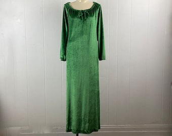 Vintage dress, Halston dress, Halston IV dress, velvet dress, 1980s green dress, vintage Halston, vintage clothing, size Large