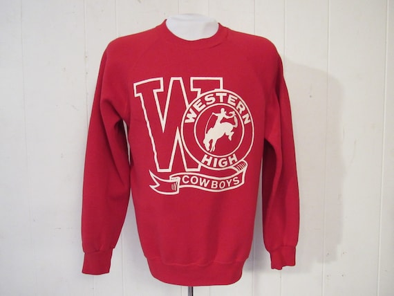 Vintage sweatshirt, school sweatshirt, cowboy swea