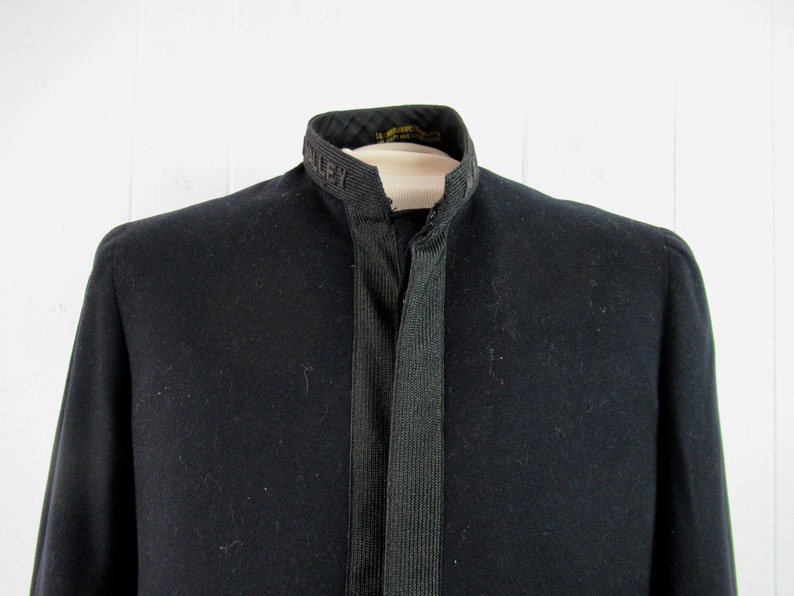 Vintage jacket, 1910s jacket, military jacket, black jacket, Edwardian jacket, vintage clothing, size medium image 2