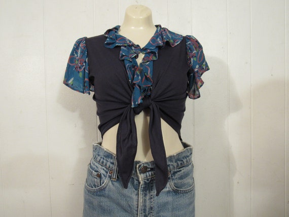 Vintage halter top, vintage shirt, 1960s halter to