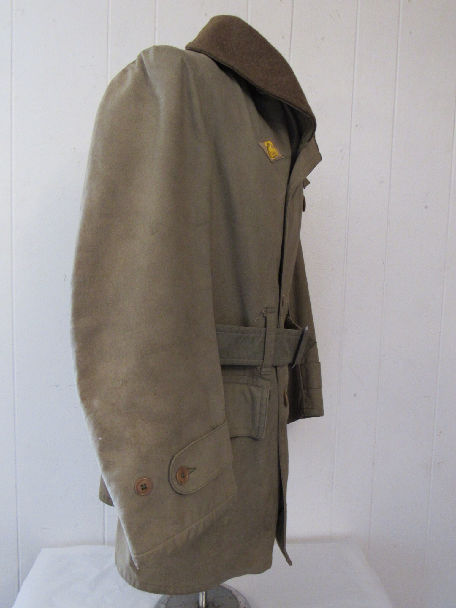Vintage Coat, Size Medium, WWII Mackinaw Coat, 1940s Double