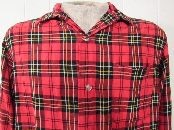 Vintage shirt, 1950s shirt, Rayon shirt, plaid sh… - image 2