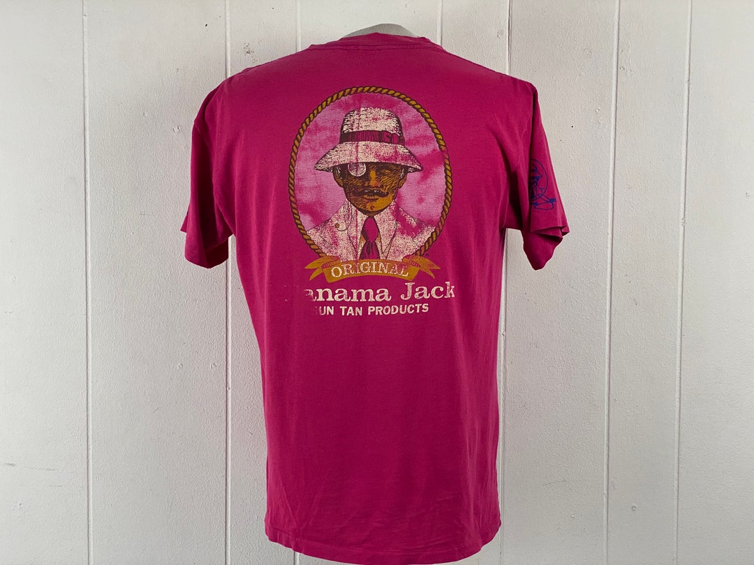 80s　USA製　PANAMA JACK　ビンテージ　Tシャツ　菫　金　色彩美 80s USA製 PANAMA JACK ビンテージ Tシャツ 菫 金 色彩美