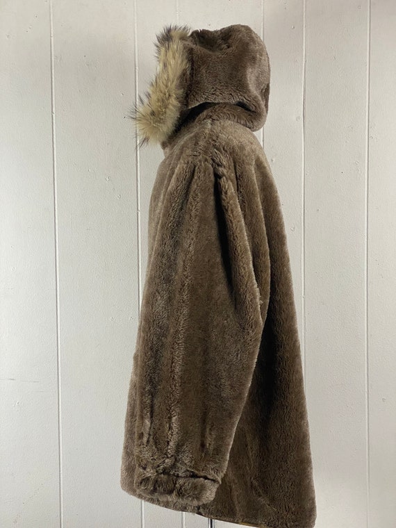 Vintage coat, size XL, 1960s parka, furry coat, h… - image 4