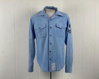 Vintage 1980's USN -navshirt- Men's Short Sleeve Work Shirt. 'new Vintage 1980's USN -navshirt- Men's Short Sleeve Work Shirt. 'new