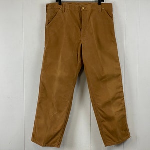 Vintage pants, size  38 X 30.5, Carhartt pants, carpenter pants, vintage work pants, brown duck pants, vintage workwear, vintage clothing