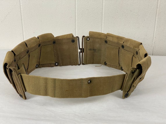 Vintage belt, 1940s belt, U.S. Army belt, ammo be… - image 4