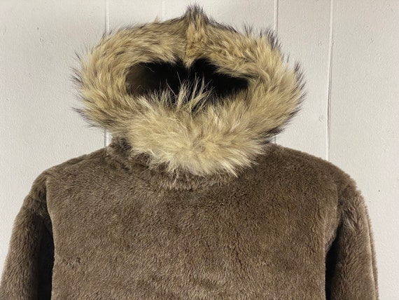 Vintage coat, size XL, 1960s parka, furry coat, h… - image 3