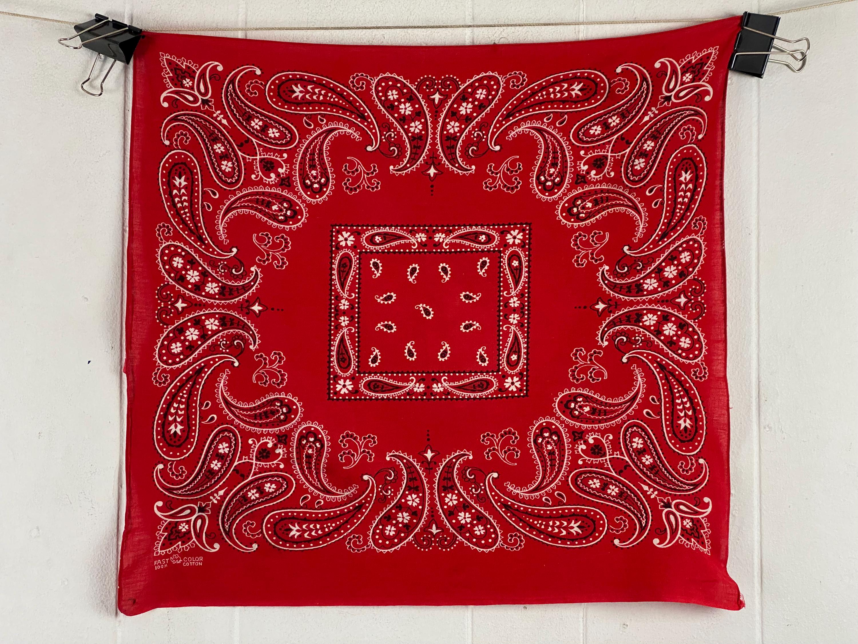 ヴィンテージ バンダナ、21 インチ x 20 インチ、1950 年代のバンダナ