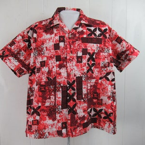 Vintage shirt, Hawaiian shirt, 1960s shirt, top button loop, Hawaiian shirt, Brent shirt, Sanforized, vintage clothing, size XL