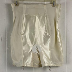 Vintage girdle, 29&quot; waist, 1960s underwear, white lingerie, garter belt, Lycra Spandex panties, pinup underpants, Sears, vintage clothing