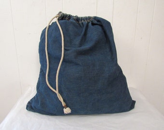 Vintage bag, denim bag, 1950s denim bag, duffle bag, vintage denim, vintage duffel bag, vintage workwear