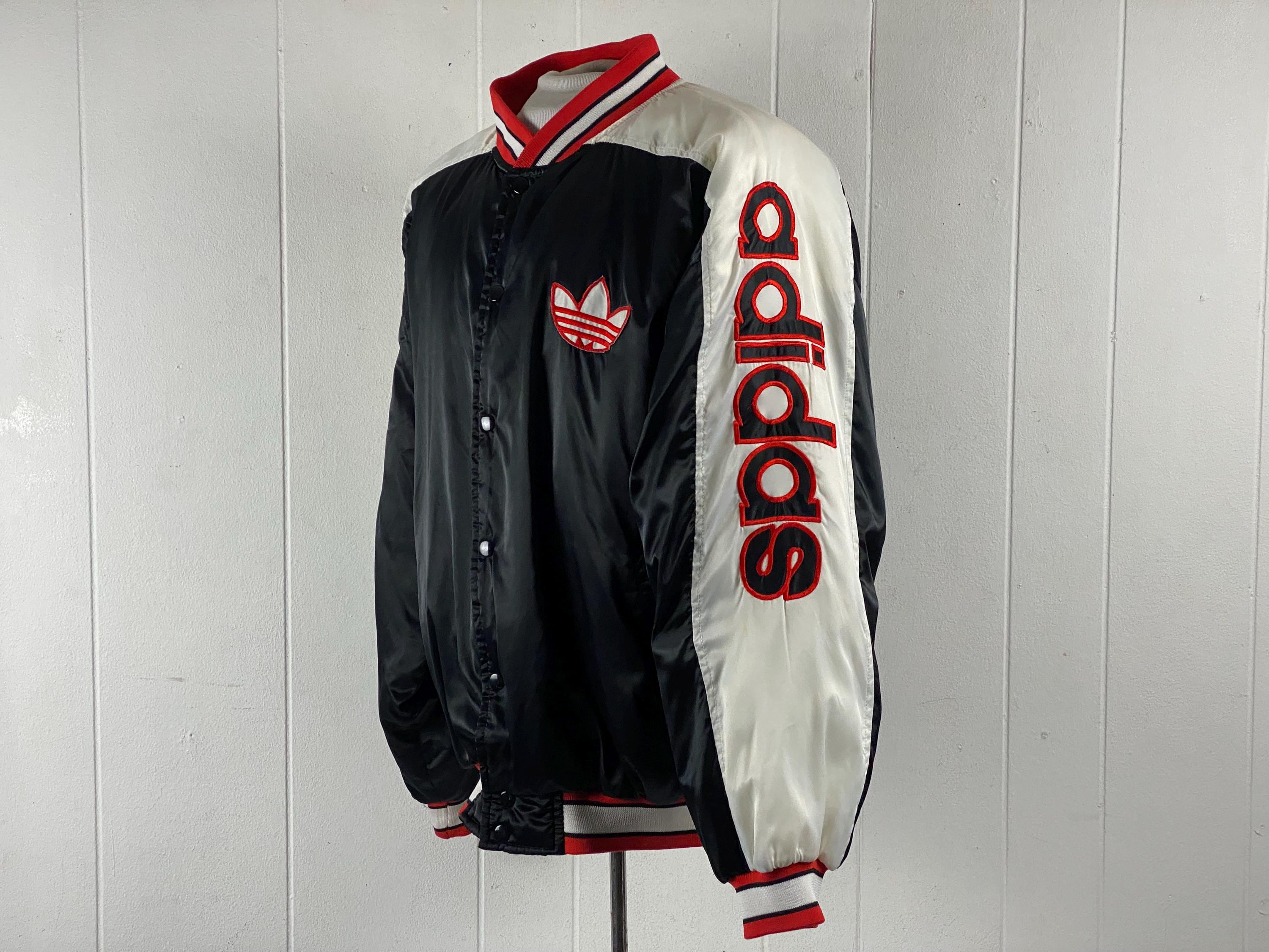 Vintage Jacket, Size Large, Adidas Jacket, Stadium Jacket, Satin 