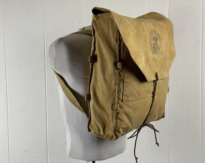 Vintage Backpack, 1940s Backpack, Canvas Bag, Canvas Russack, 1940s Bag ...