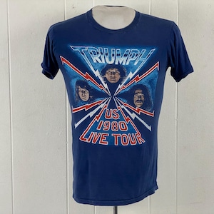 Triumph t shirt, size small, 1980s t shirt, vintage t shirt, concert tour t shirt, 1980 live tour, Rock & Roll t shirt, vintage clothing