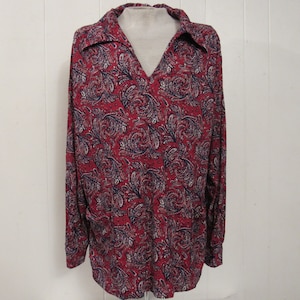 Vintage shirt, 1970s shirt, Disco shirt, retro shirt, pull over shirt, vintage clothing, XL, 52