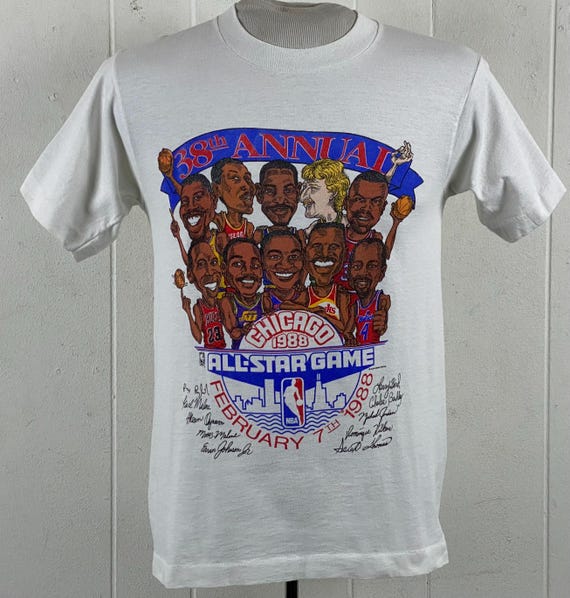 Caricature T Shirt, Size Medium, 1988 NBA All Star Game, 1980s T