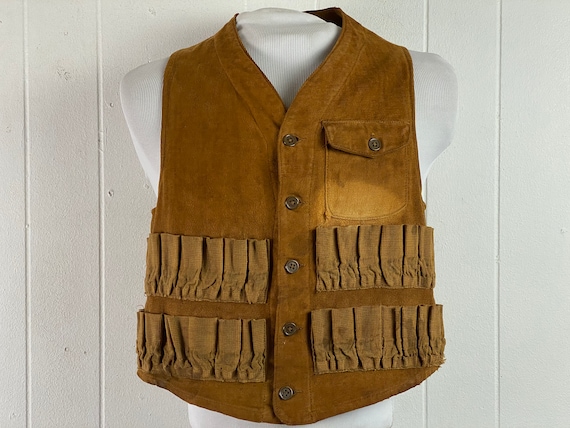 Vintage vest, 1930s vest, Moleskin vest, hunting … - image 1