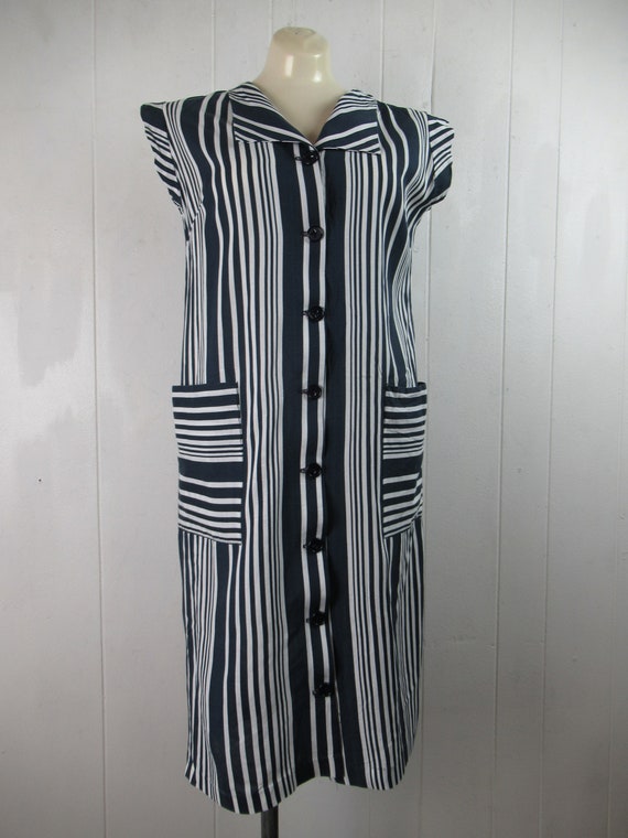 Vintage dress, 1960s dress, sundress, stripe dres… - image 2