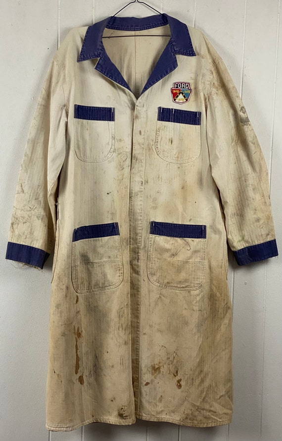 Vintage Ford, Vintage Jacket, Size Large, 1950s Shop Coat, HBT Jacket, Shop Jacket, Ford Work Jacket, Workwear, Ford Patch, Vintage Clothing Vintage Ford, Vintage Jacket, Size Large, 1950s Shop Coat, HBT Jacket, Shop Jacket, Ford Work Jacket, Workwear, Ford Patch, Vintage Clothing
