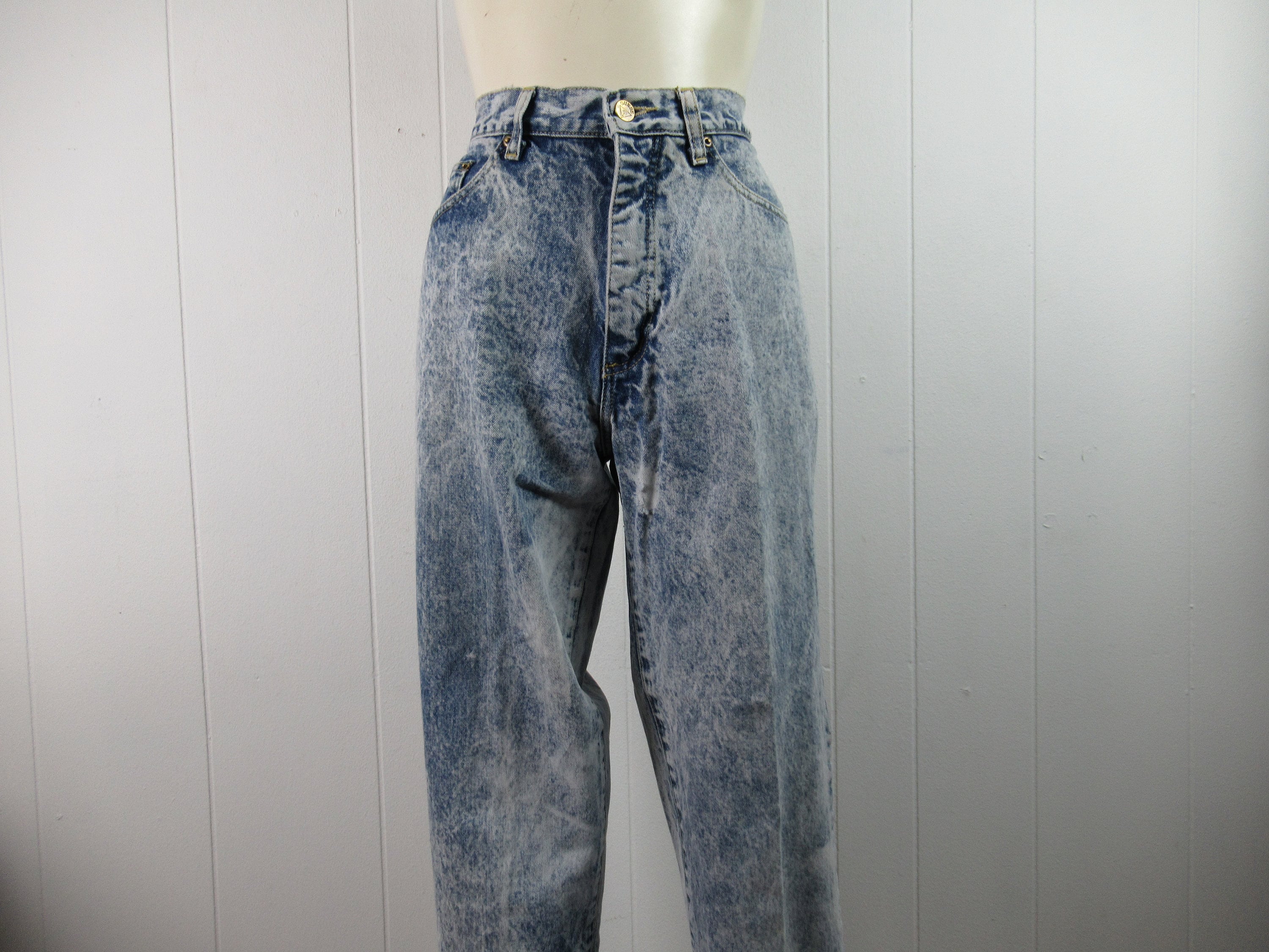 Vintage jeans, stone washed jeans, Guess jeans, Georges Marciano, Guess pants, vintage clothing, size 34