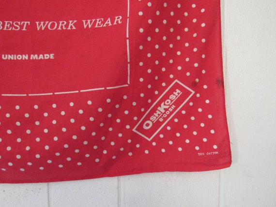 Vintage bandana, red bandana, 1950s bandana, Osh … - image 3