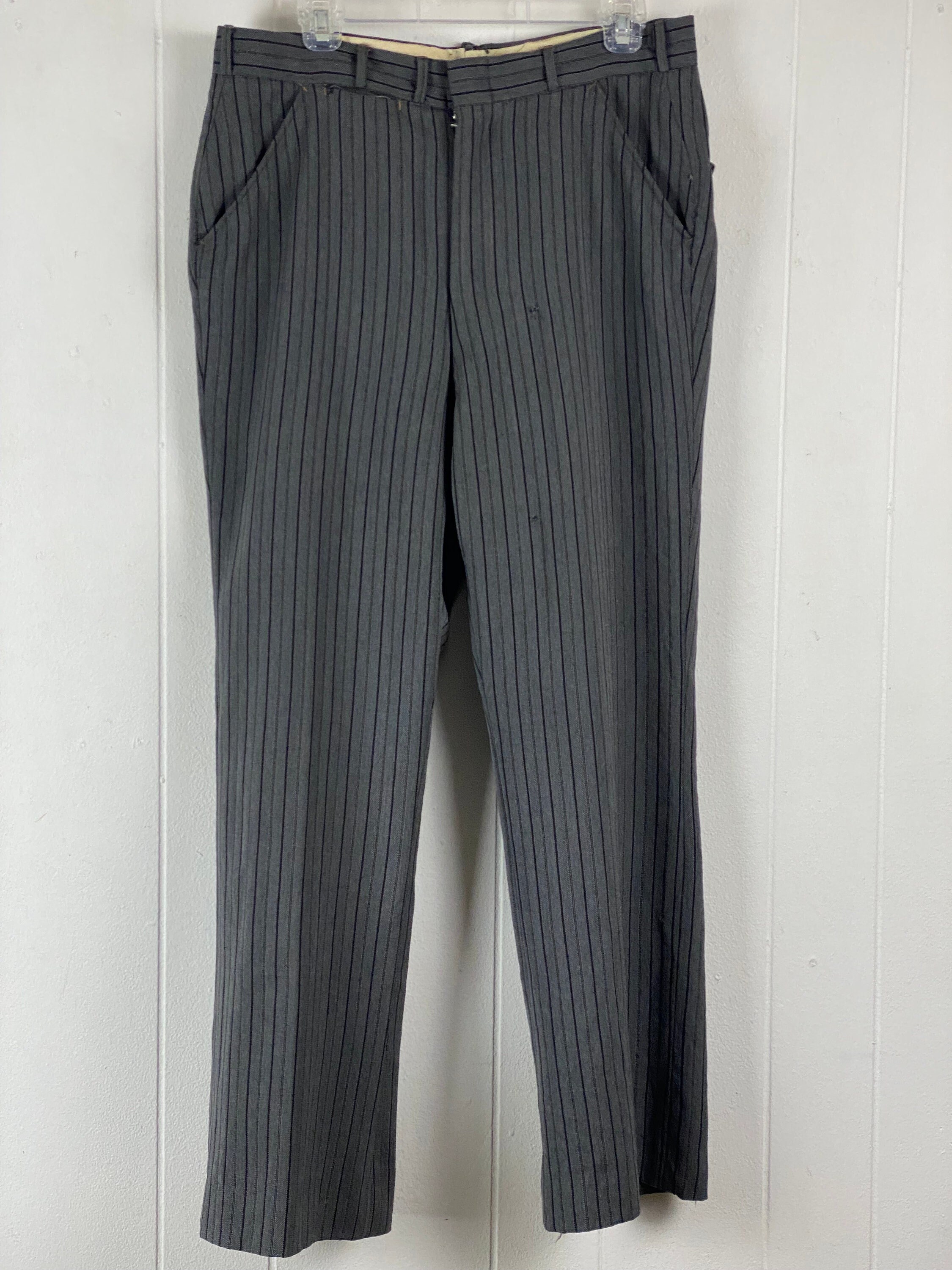 White and hotsell grey striped pants