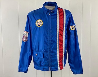 Vintage jas, maat medium, jas jaren 70, racejack, Pepsi Cola racejack, rood wit en blauw jack, vintage kleding